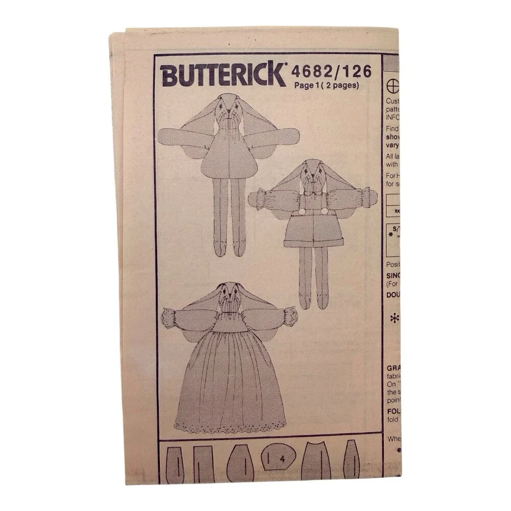 Vintage 1990 Butterick Sewing Pattern Wendy Everett Victorian Rabbits 20
